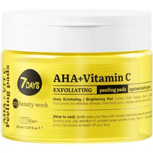 7 days – AHA + Vitamin C Exfoliating Peeling pads – 150 ml