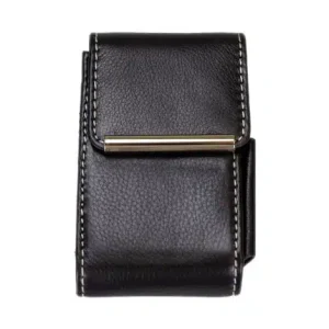 FARO PORTA PACCHETTO PELLE NERA LISCIA