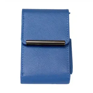 FARO PORTA PACCHETTO PELLE BLU GRAFFIATA