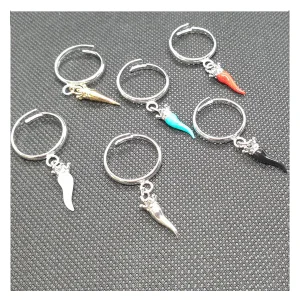 Anello argento con Ciondolo Porta Fortuna "Ida Miceli DNY"- Cod.AN.BI.CI.DNY