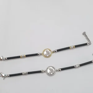 Bracciale Cordino Tondo San Francesco di Paola in Argento - BR.SF.CT