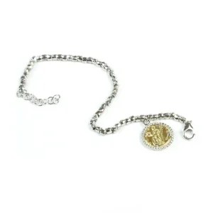 Bracciale con moneta dorata - BR.059